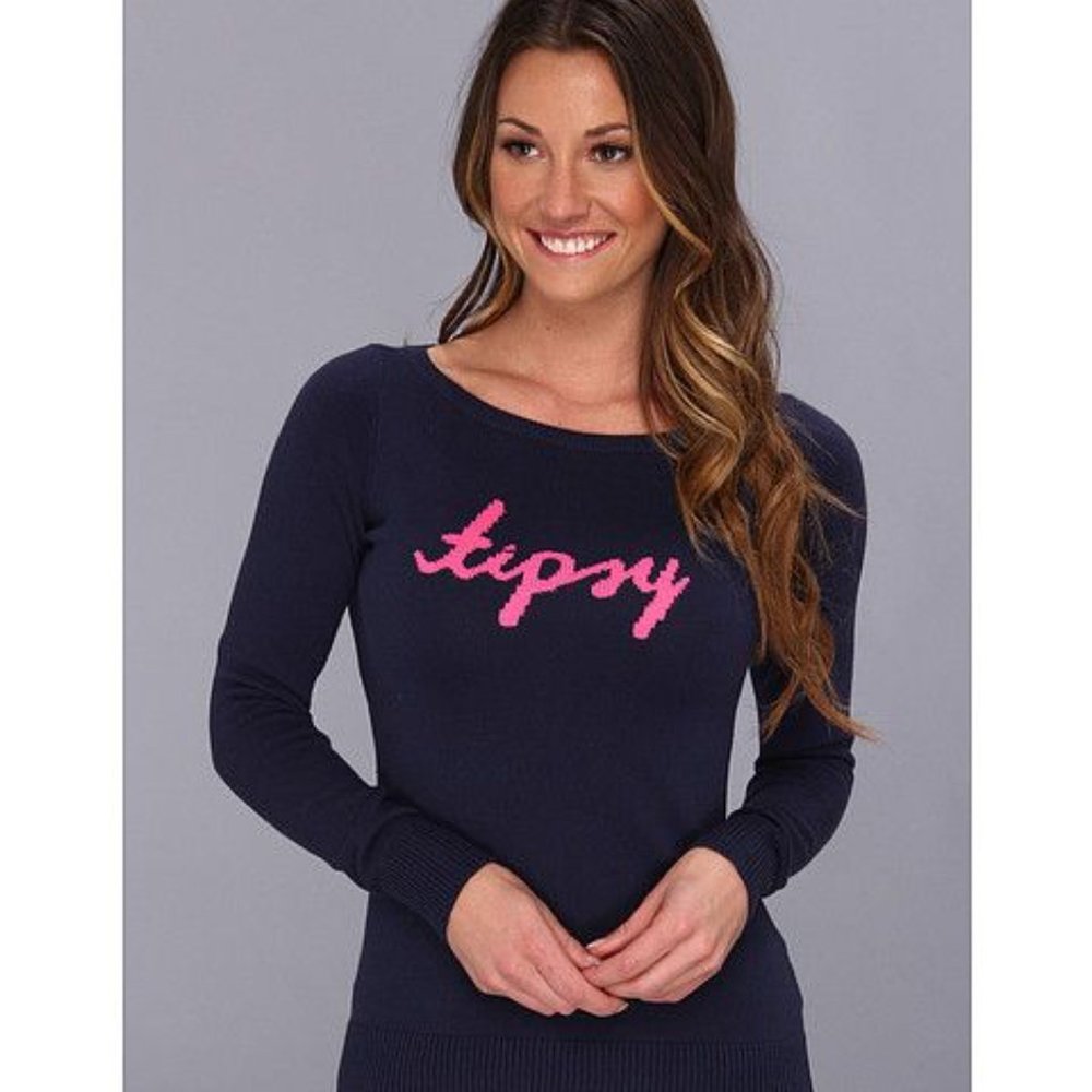 Lily Pulitzer Marielle Tipsy Sweater in Navy / Pink